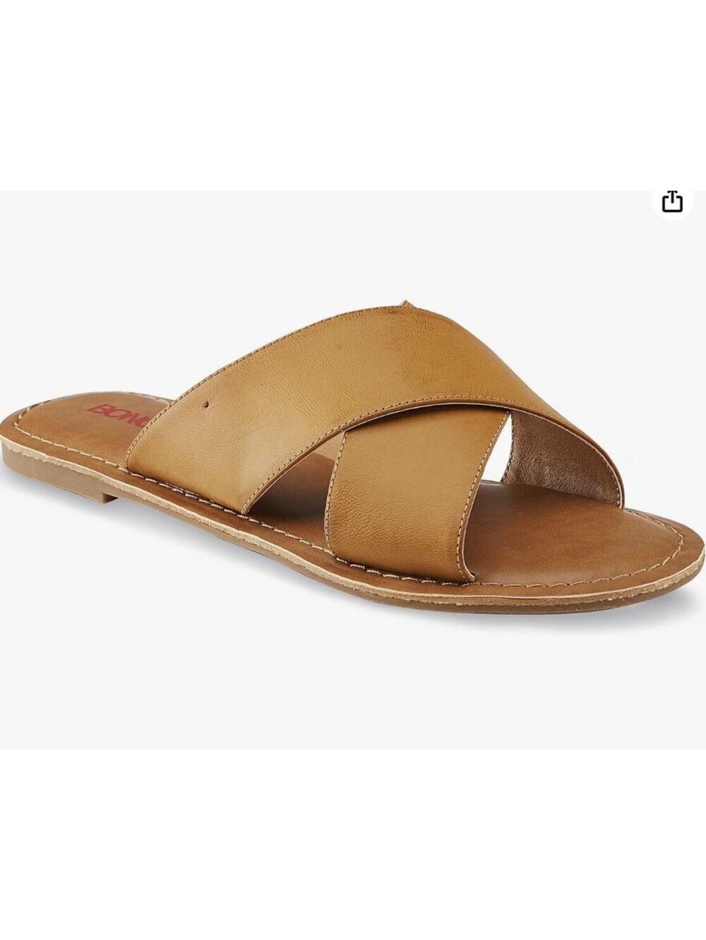NWT Bongo Lila Womens Slide Crisscross Sandals Shoes 6 M Y2K Cognac